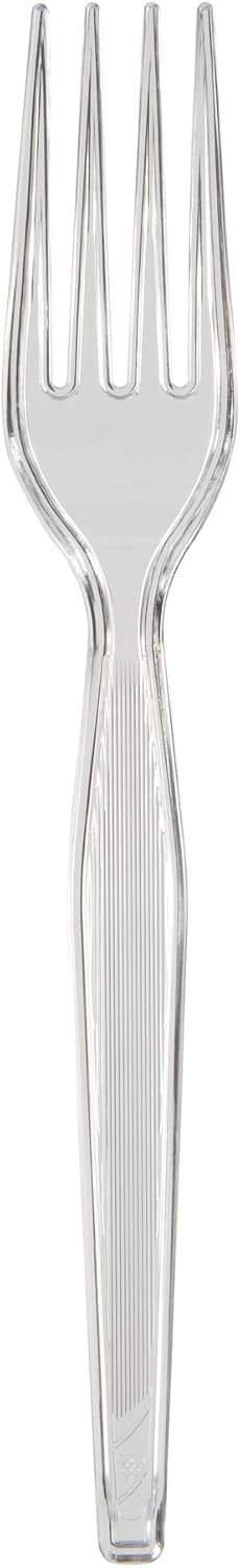 Dixie 7.13" Heavy-Weight Polystyrene Plastic Forks By GP PRO, Clear, 1000 Count, FH017