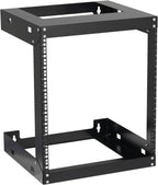 12U Wall Mount Rack Open Frame 19 Inch Server Equipment 2 Post Network Cabinet 18 inches Depth Black by Tedgetal