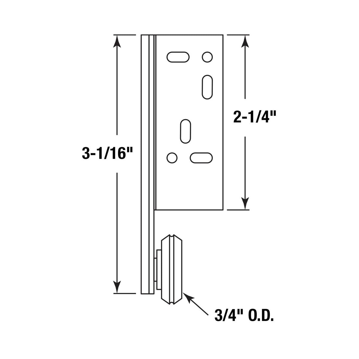 Prime-Line R 7257 Steel Drawer Track Center Roller Assembly, 2 Pack