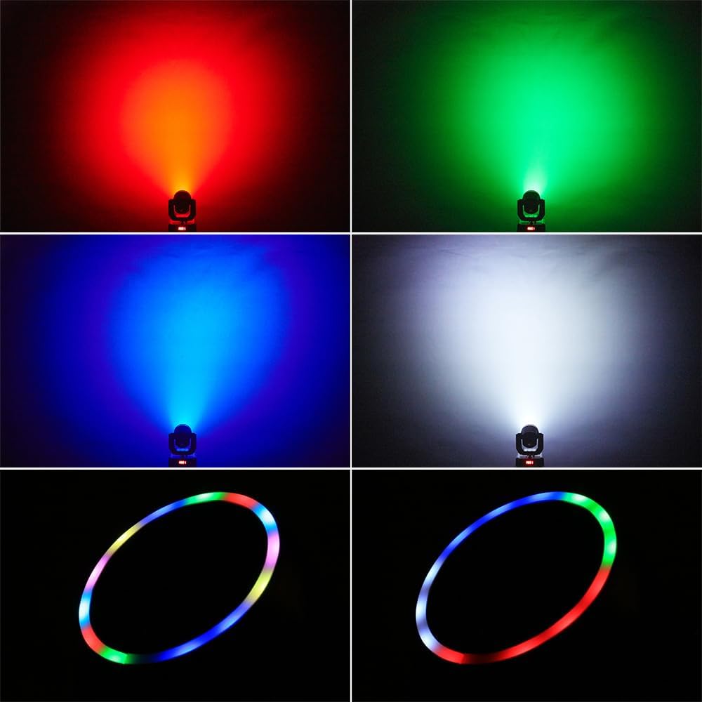 Mini Moving Head Lights, 30W Compact DJ Stage Lights with Remote | Led Moving Head Wash with Halo Effects, DMX512 &