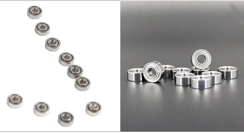 Ximimark 681ZZ (1x3x1 mm) Miniature Metal Shield Ball Bearings Wheel Roller Deep Groove Ball Bearing 10Pcs