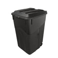 Black 45 Gallons Trash Can, Plastic Garbage Can with Lid, Outdoor Trash Can with Wheels, Outdoor & Indoor Garbage Bin