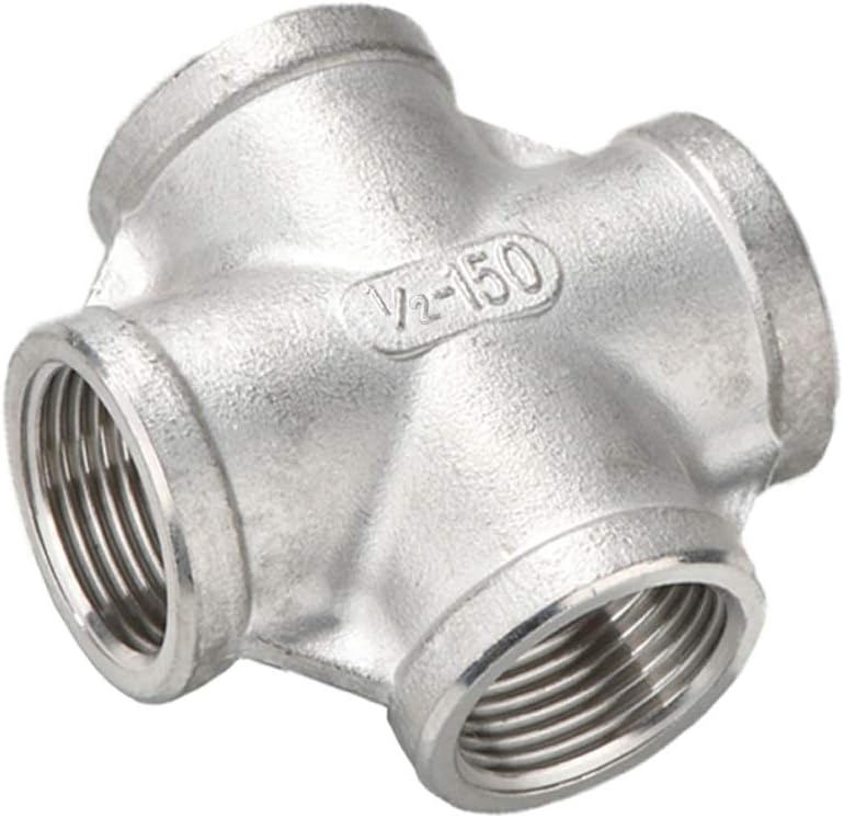 Beduan Stainless Steel 1/2 Female 4 Way Cross Coupling Cast Pipe Fitting
