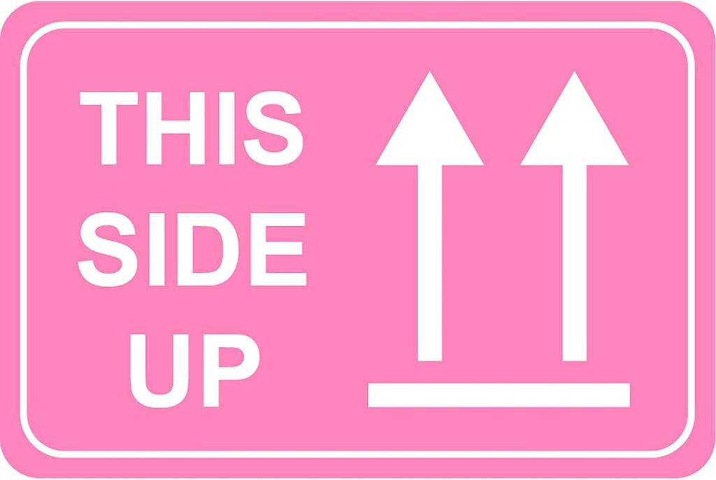 2"x3" 200 PCS Pink This Side Up Stickers for Shipping