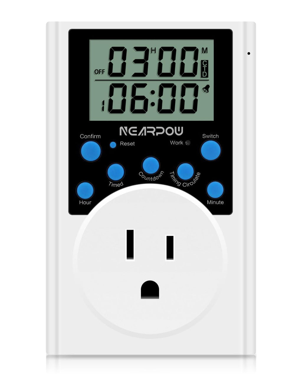 NEARPOW Programmable Digital Timer Outlet, Infinite Cycle, for Electrical