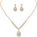 Bride Crystal Necklace Earrings Set Bridal Wedding Jewelry Sets Rhinestone Choker Necklace Prom Costume Jewelry Set
