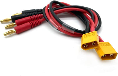 Fly RC XT60 Connector Plug -> 4mm Banana Plugs Battery Charge Lead Adapter Cable(Pack of 2)