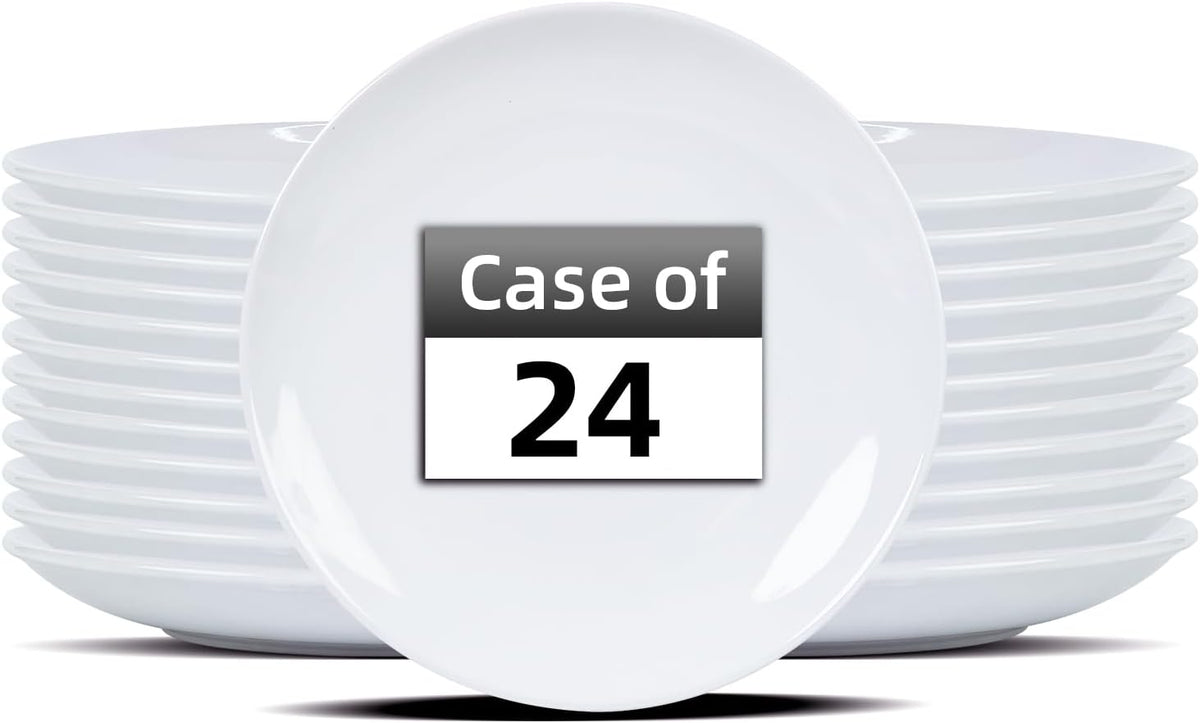 Stoneware Coupe Commercial Grade Dinnerware, Bright White Plate 9", Case of 24