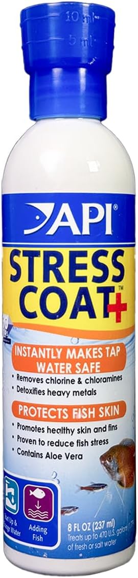 STRESS COAT Aquarium Water Conditioner 8-Ounce Bottle
