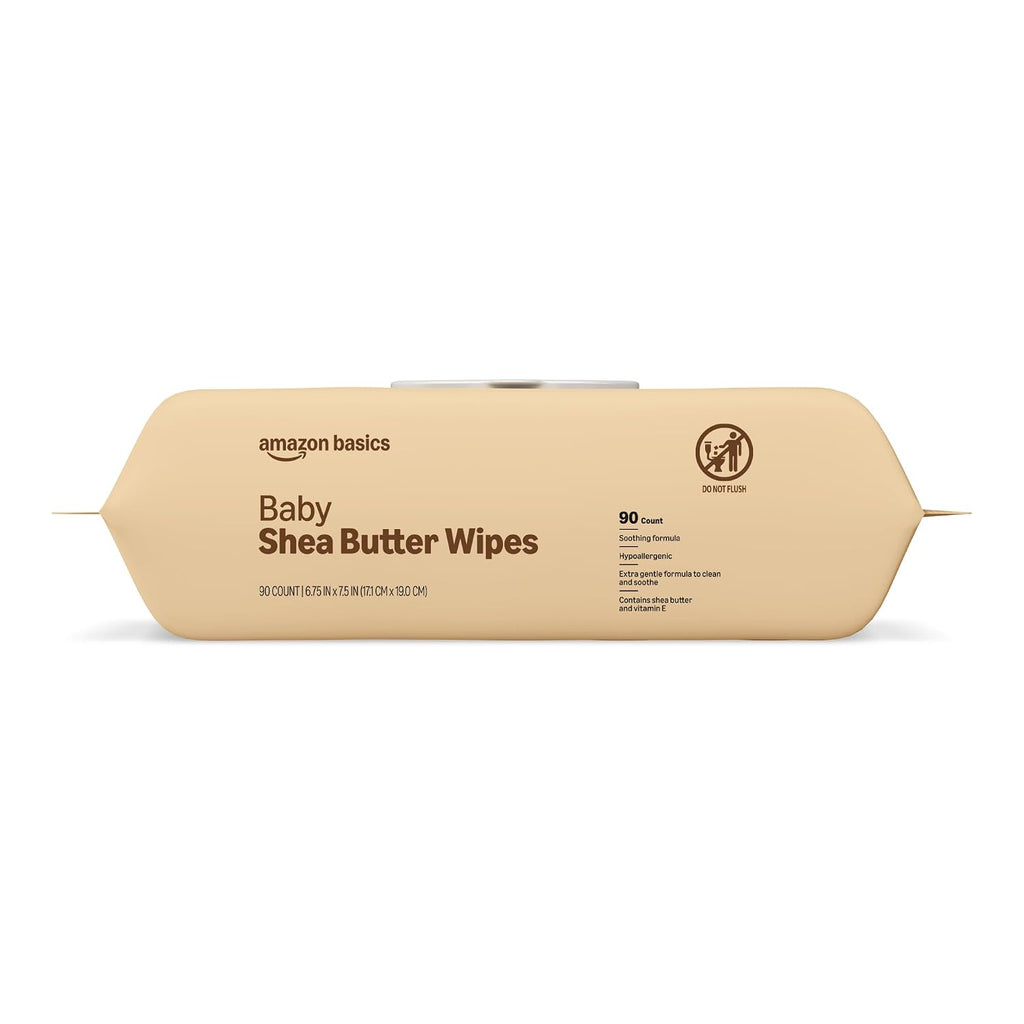 Shea Butter Baby Wipes, Hypoallergenic, with Vitamin E and Aloe, 6.75 x 7.5 Inch, 810 Count (9 Packs of 90 Wipes Each)