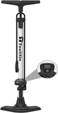 Bike Pump with Precision Digital Pressure Gauge,Floor Bicycle Tire Pump Compatible with Presta and Schrader Valve