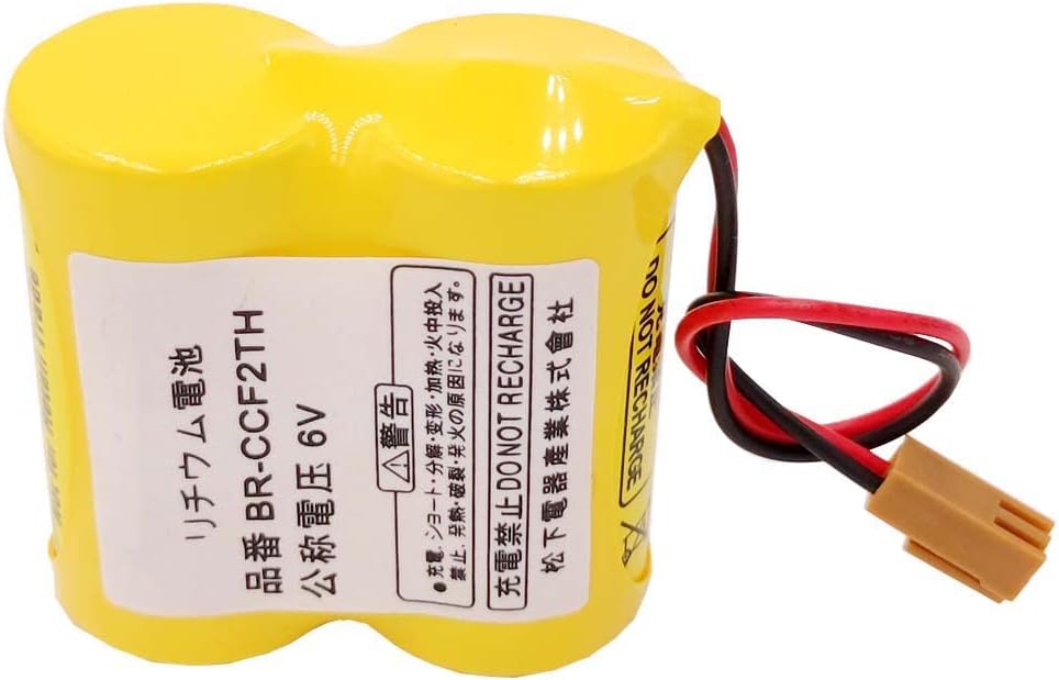 5000mAh BR-CCF2TH 6V Lithium Replacement Battery for FANUC A06B-6073-K001 A98L-0001-0902, Brown Connector (Pack of 2)
