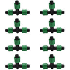 Drip Irrigation Tee Fittings Universal Barbed Locking 3-Way Connectors