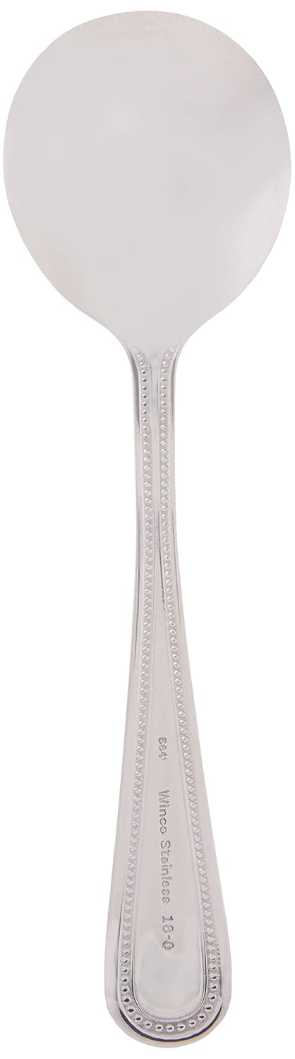 12-Piece Dots Bouillon Spoon Set, 18-0 Stainless Steel,Silver