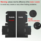 6x4x2'' Small Shipping Boxes 25 Pack, Black Corrugated Cardboard Literature Mailers, Mailing Packaging Supplies for