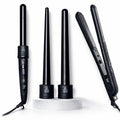Ceramic Flat Iron & Curling Wand Set - 3 Interchangeable Barrels