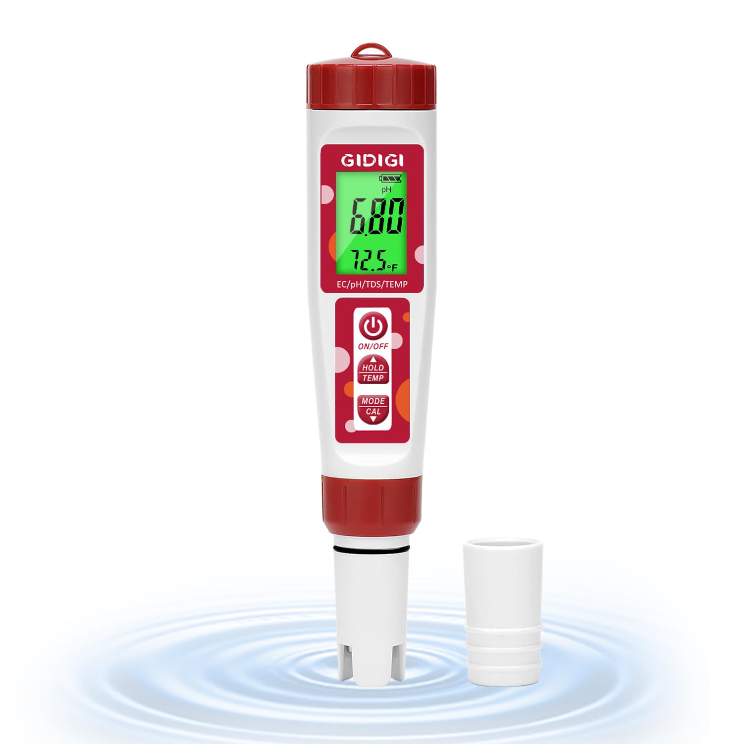 pH Meter for Water, 4 in 1 EC PPM Temp pH Tester for Hydroponic | TDS Water Tester for Drinking Water, Digital pH