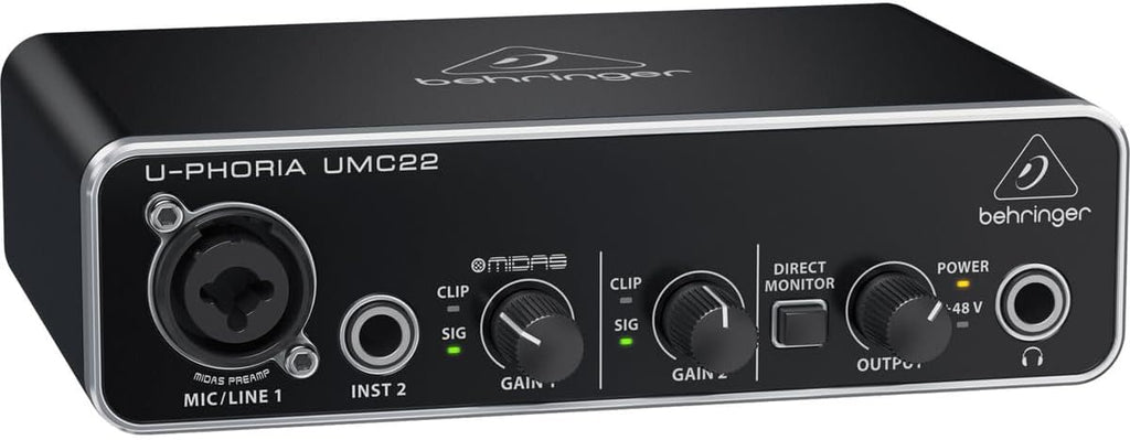 UMC22 Audiophile 2x2, 48 kHz USB Audio Interface with Midas Mic Preamplifier