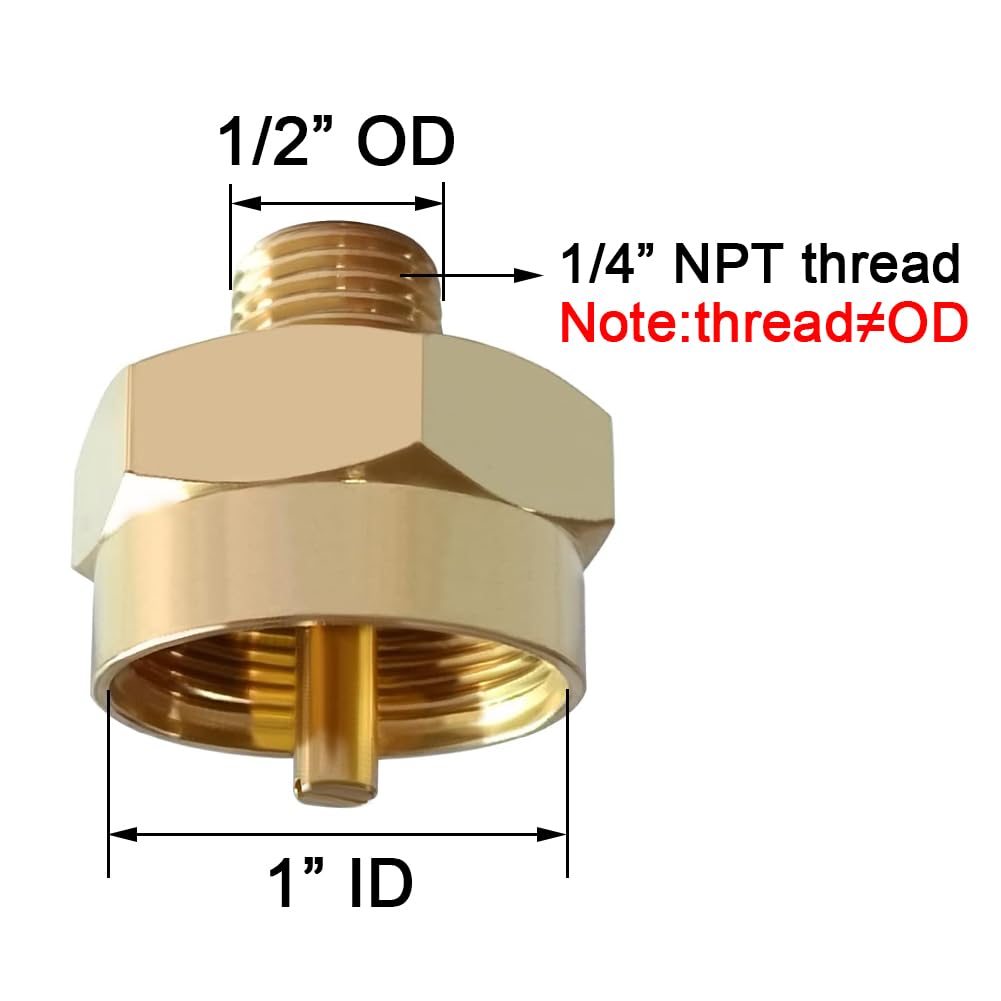 Joywayus 1/4 Male Pipe Thread x 1"-20 Female Universal Fitting