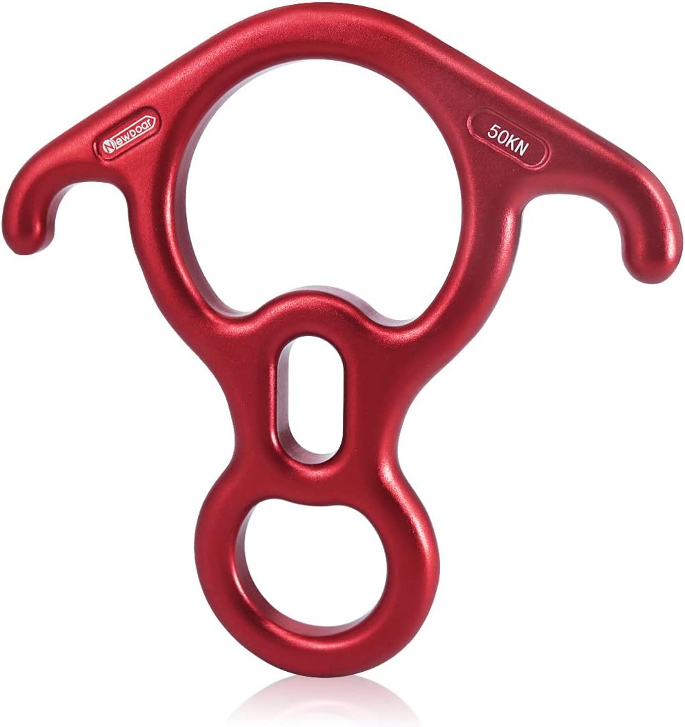 50KN 11000 LBF Rescue Figure,8 Descender Large Bent-Ear Belaying and Rappelling Gear Belay Device for Rock Climbing