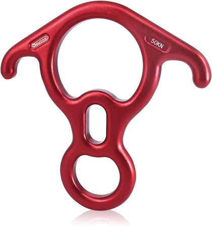 50KN 11000 LBF Rescue Figure,8 Descender Large Bent-Ear Belaying and Rappelling Gear Belay Device for Rock Climbing