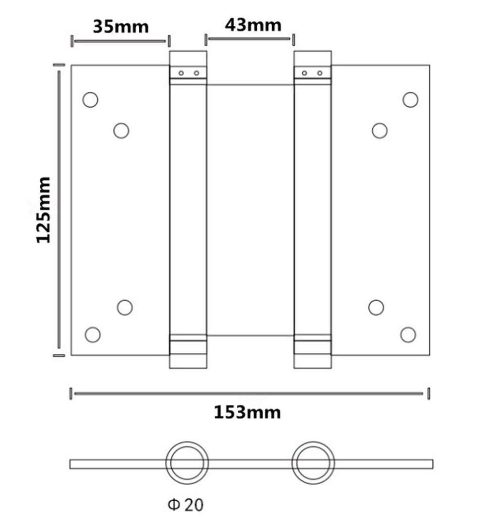 5 Inch 304 Stainless Steel Double Action Spring Hinges, 1 Pair