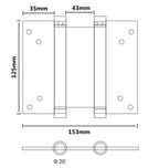 5 Inch 304 Stainless Steel Double Action Spring Hinges, 1 Pair