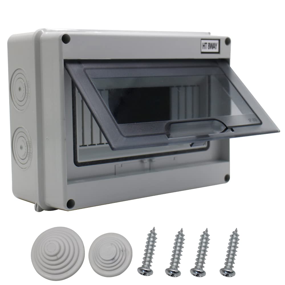 MAKERELE Distribution Protection Box with DIN Rail IP65 ABS 8 Way