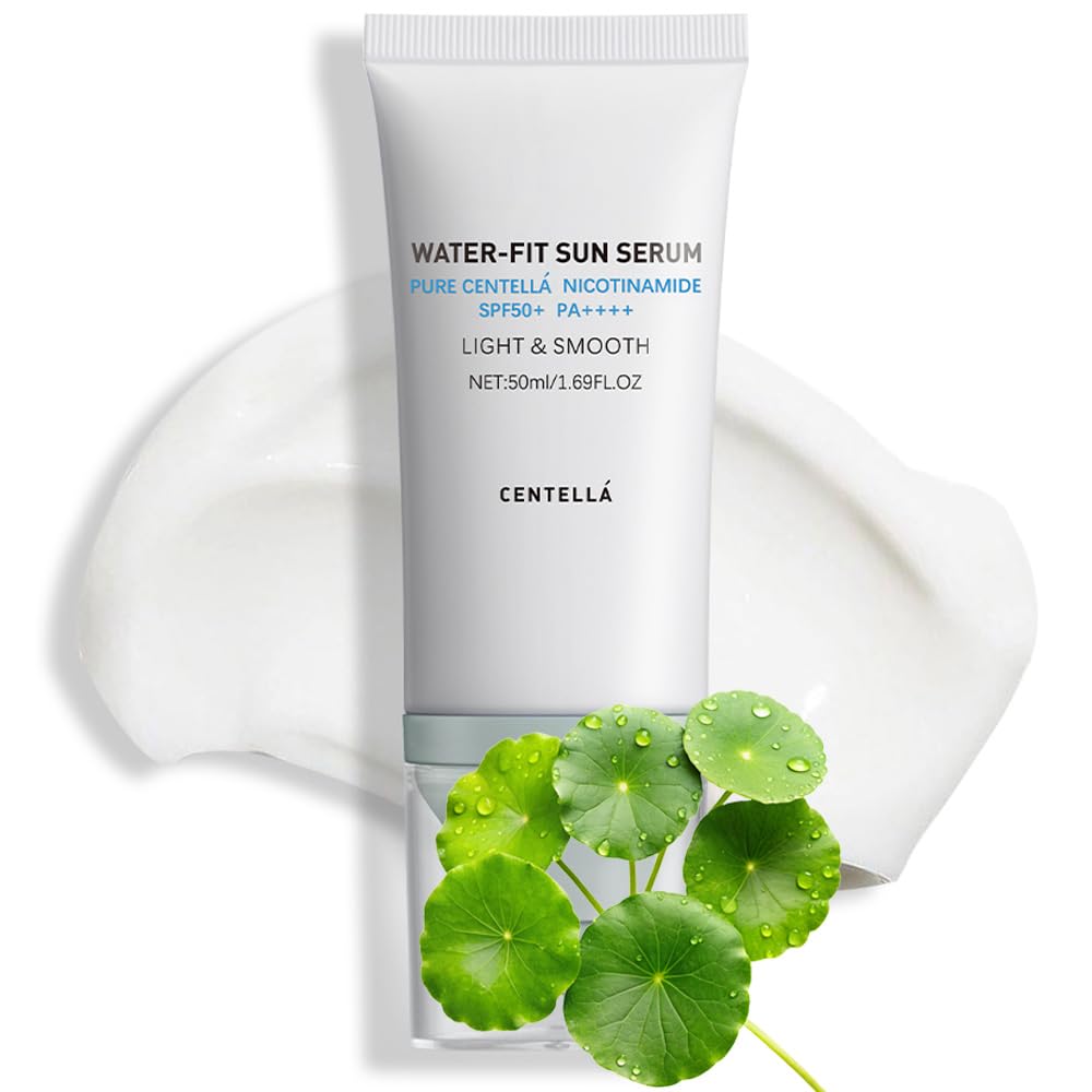 Centella Sunscreen SPF 50 PA++++, Hyalu Cica Water-Fit Sun Serum, Lightweight Sunscreen with Centella Asiatica