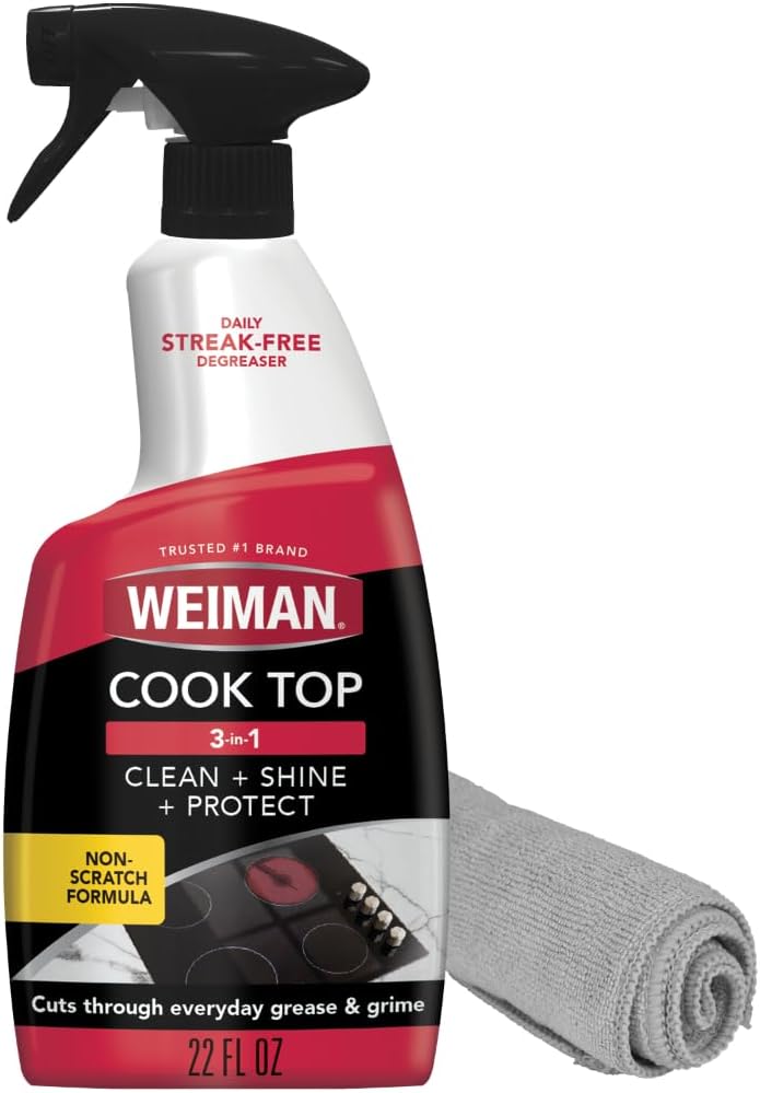 Daily Cooktop Cleaner & Degreaser, 22 Fl Oz with Microfiber Cloth