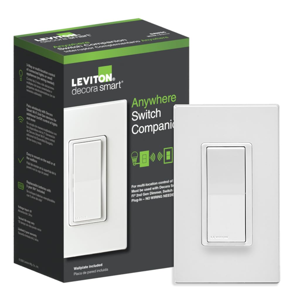 Decora Smart Switch Anywhere Companion, Add Wire-Free 3-Way/4-Way/5-Way On/Off Control to Decora Smart Wi-Fi
