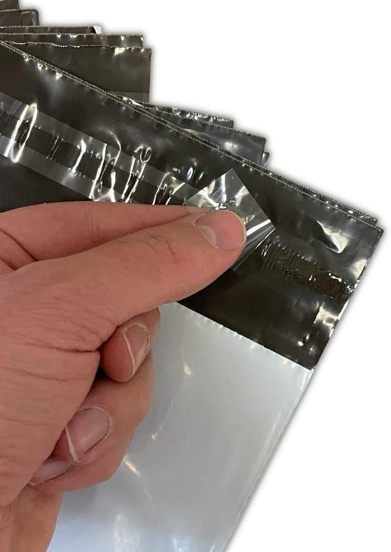 Poly Mailers 7.5 X 10.5 Plastic Durable Shipping Bags for Small Business or Personal Use - 10 White Self Adhesive