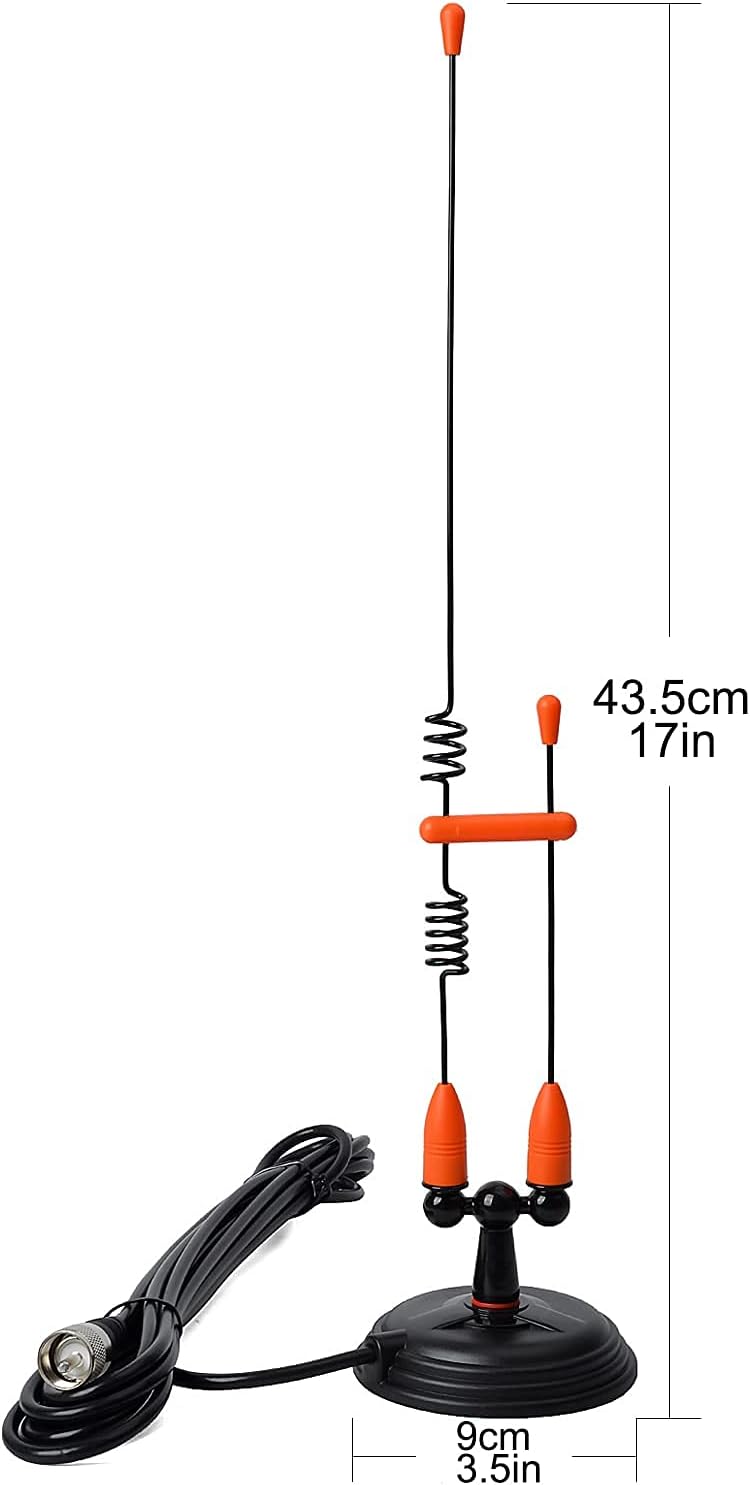 Heavy Duty Magnetic Mount Antenna, Dual Band VHF/UHF | Vehicle Home Base Antenna, PL259 Plug & 3.5inches Mag Base &
