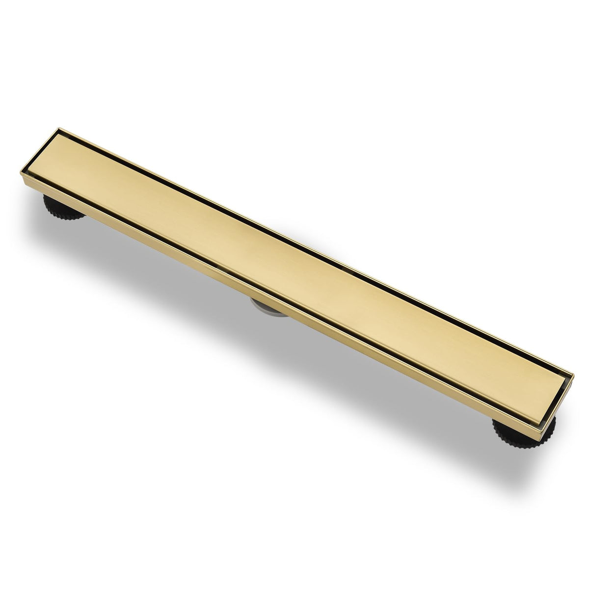 24‑Inch Linear Shower Drain, Brushed Gold Tile‑Insert Panel