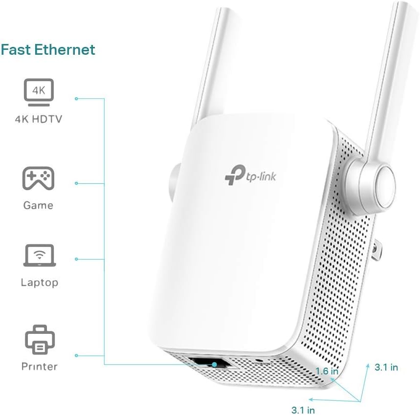 N300 WiFi Extender(RE105), WiFi Extenders Signal Booster for Home, Single Band WiFi Range Extender, Internet Booster