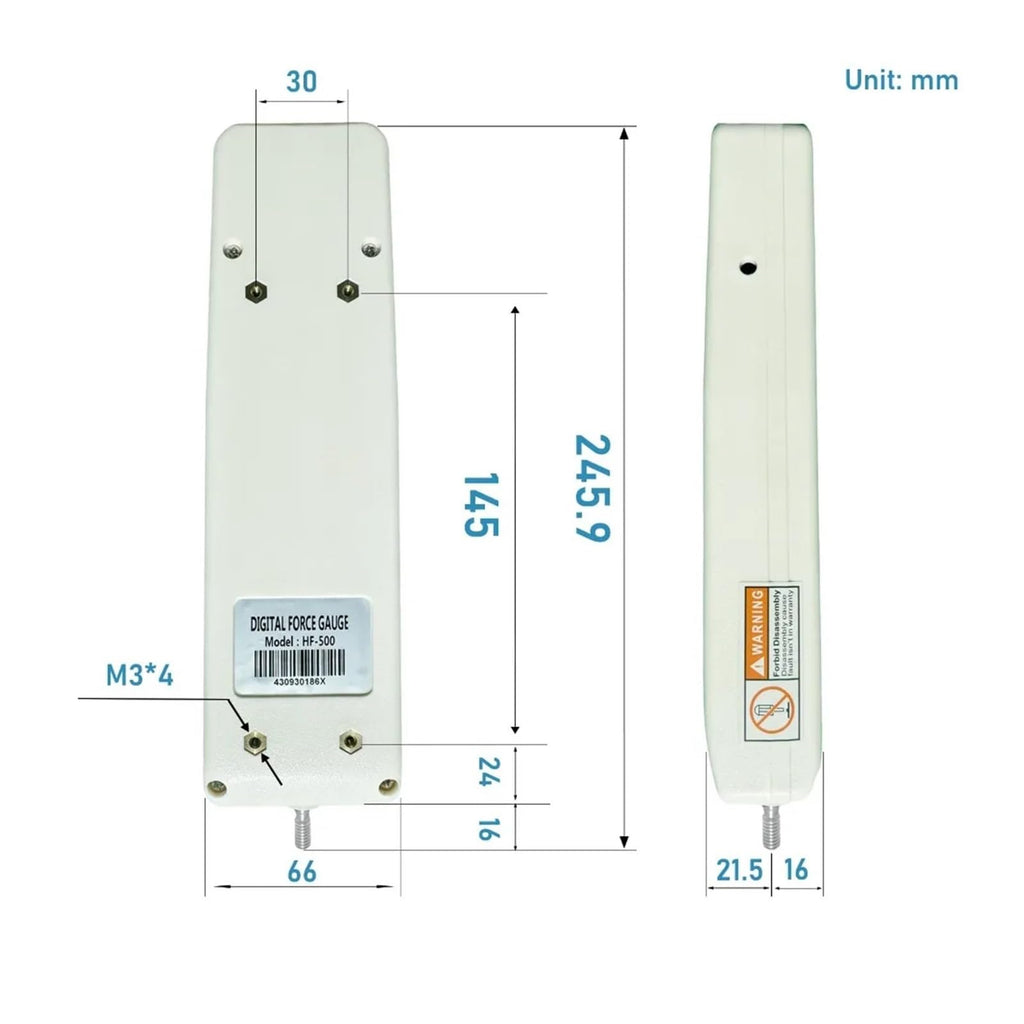 Torque Meter, 500N Digital Push Pull Force Gauge USB Interface