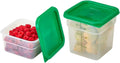Food Storage Container with Lid (Microwave Safe and BPA-Free) - 2 Pack - Classic Series Square with Green Lid - 2 and