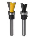 2Pcs 1/4 Inch Shank Dovetail Joint Router Bits with Bearing Guide Dovetail Jig Bit for Furniture Building Cabinet