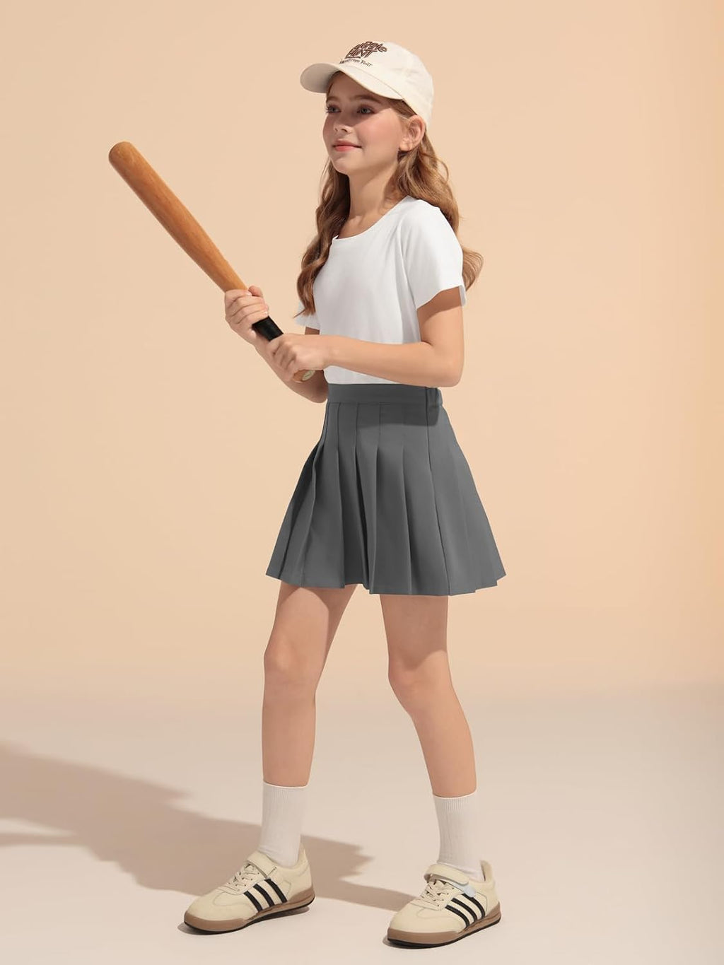 Girls Pleated Skirt Kids School Uniform Elastic High Waist Tennis Skirts with Shorts 5-14 Years