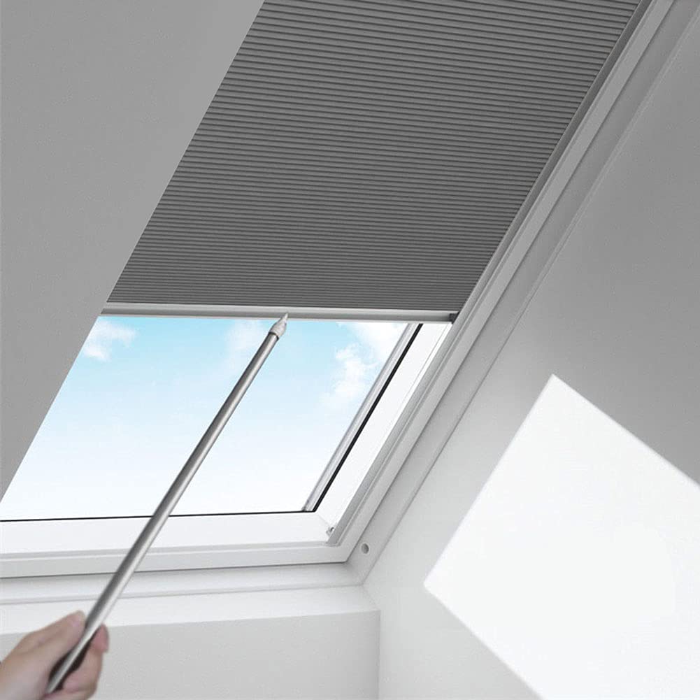 Custom Blackout Honeycomb Skylight Window Shade (Dark Grey 93021F)