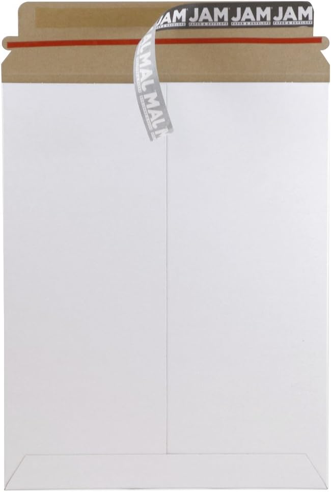 Stay-Flat Photo Mailer Envelopes with Peel & Seal Closure - 9 3/4 x 12 1/4 - White - 6 Rigid Mailers/Pack