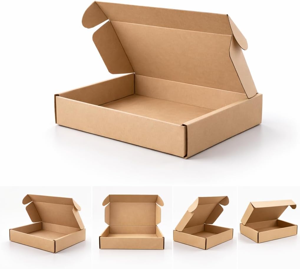 Corrugated Shipping Boxes 12x9x4Inches, 30Pack Kraft Cardboard Literature Mailers, Durable Small Business Mailing