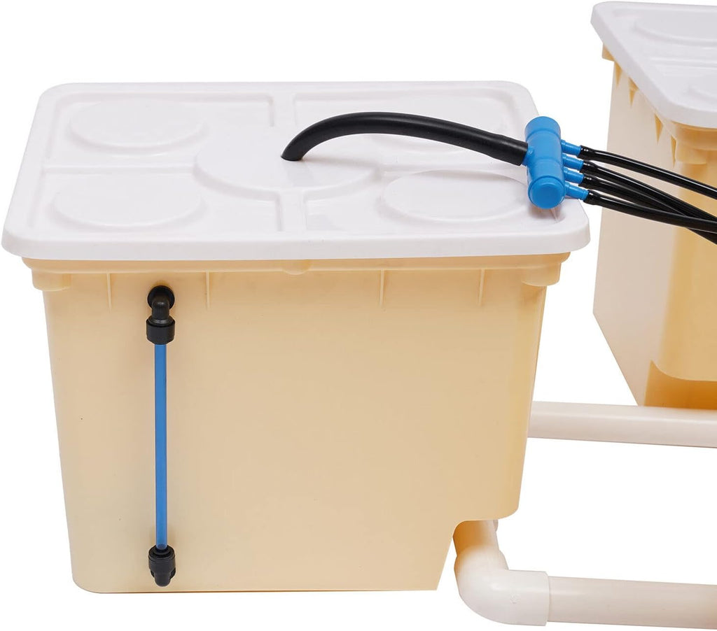 DWC Hydroponics System, 2.91 Gallon Deep Water Culture Bucket Drip Growing System with 5 Buckets Recirculating