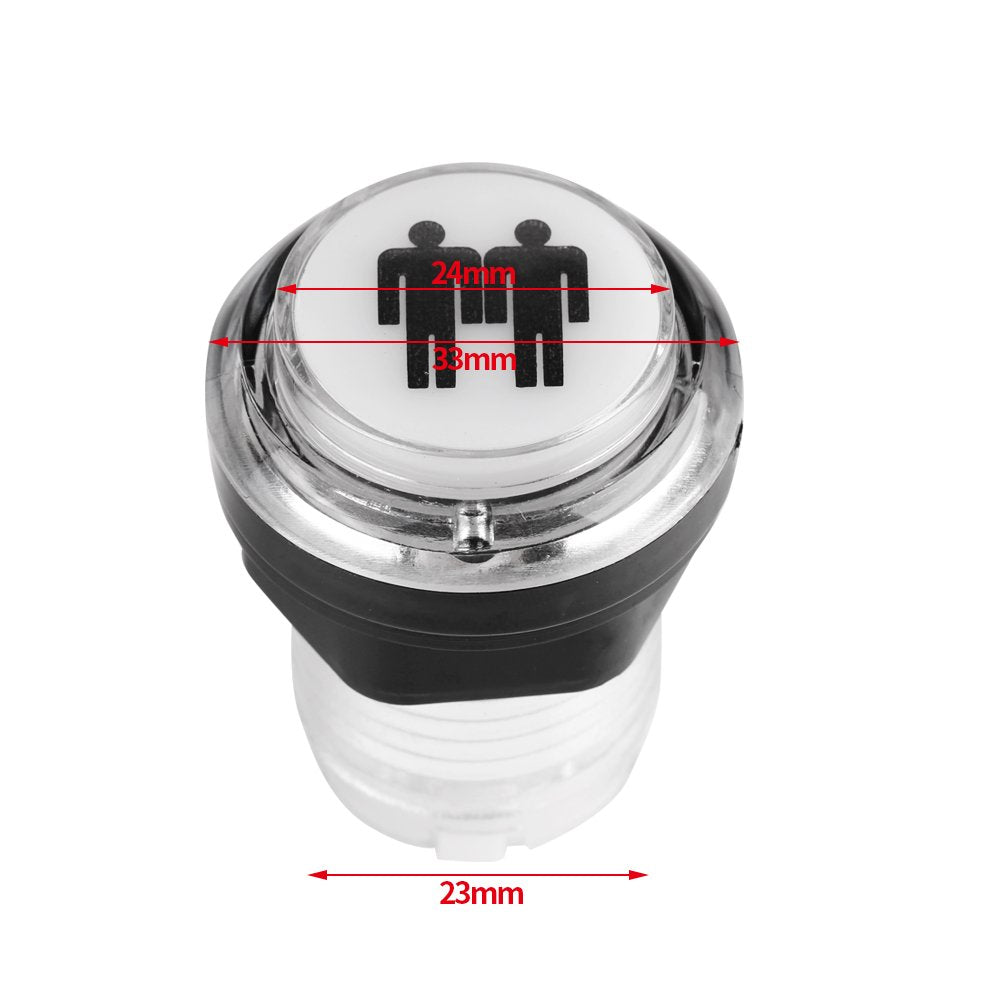 Buttons 4 × LED Button Kit Part 1 Player + 2 Player + LED Buttons DIY Push Buttons Player Single Double for Machine