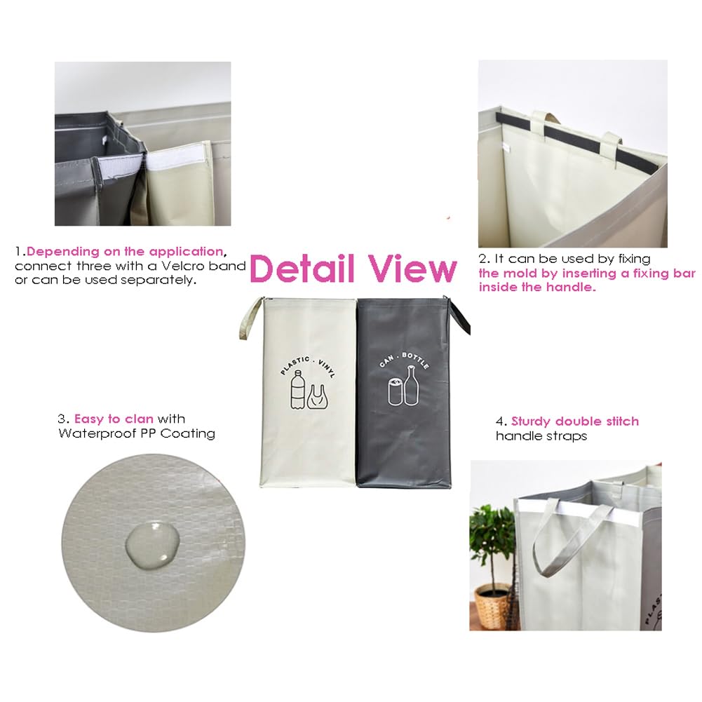 Separate Recycling Waste Bin Bags for Kitchen Home Recycle Garbage Trash Sorting Bins Organizer Waterproof Baskets