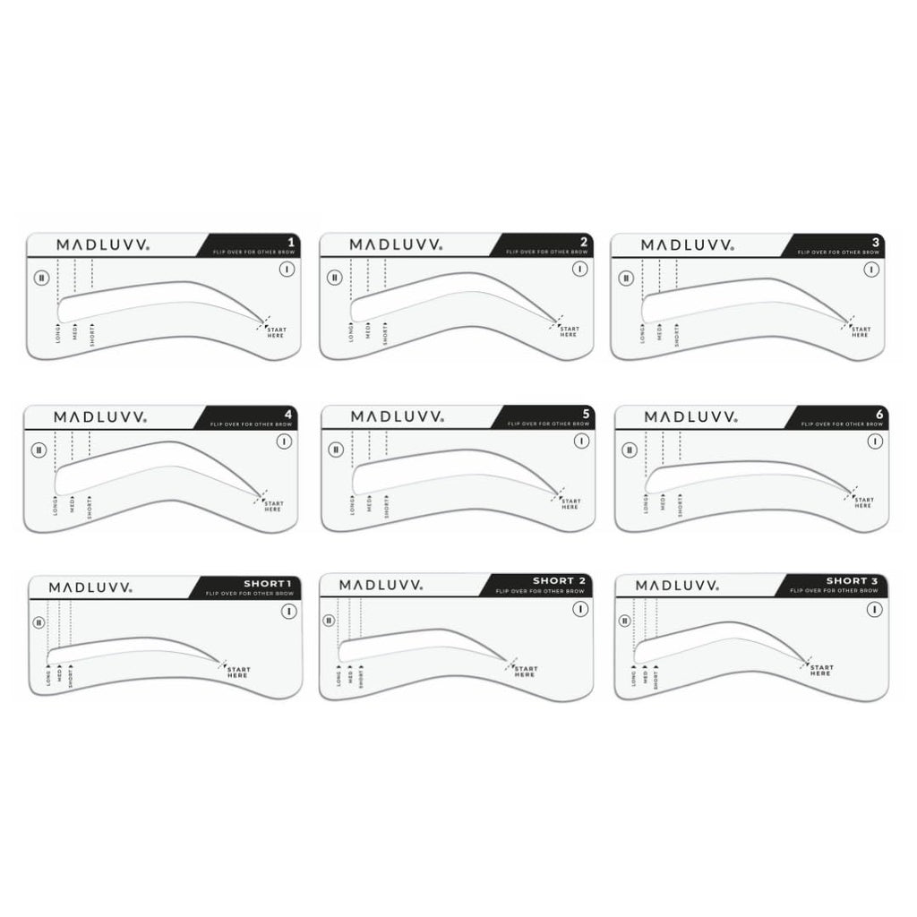 Brow Stamp Kit, 9 Stencils & Pomade for Sparse Brows(Soft Brown)
