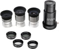 1.25-Inch Telescope Eyepiece Set with Barlow and Filters | Multi-focal eyepiece kit; fully multi-coated optics