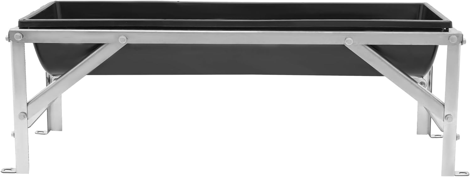 Goat Hay Feeder, 40'' Livestock Feeding Trough, 9 Gallon Large Capacity Horse Water Trough, Heavy Duty Sheep Hog Pig