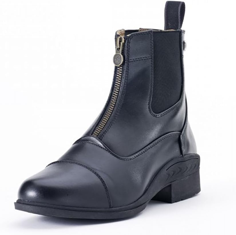 Women's Lightweight Stylish Equestrian Horse Riding Ankle Length Synthetic Vega Leather Quantum Zip Paddock Boots