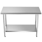 NSF Certified Stainless Steel Work Table for Prep, 24x48 Inch